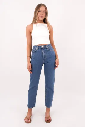 Cool Fit Hi Straight Crop Jean Forever Blue