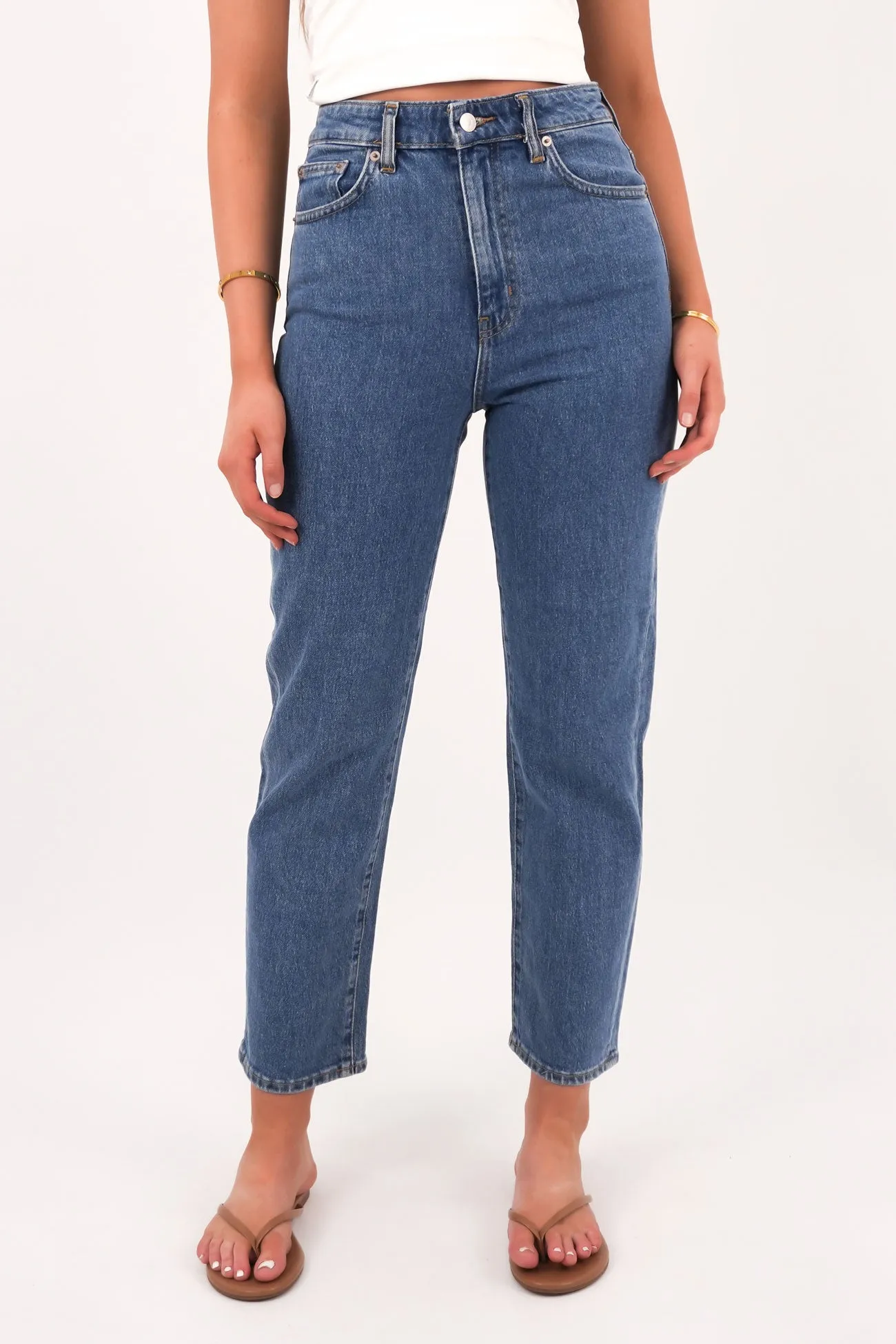 Hi Straight Crop Jean Forever Blue Contemporary Vibe Foundation Piece
