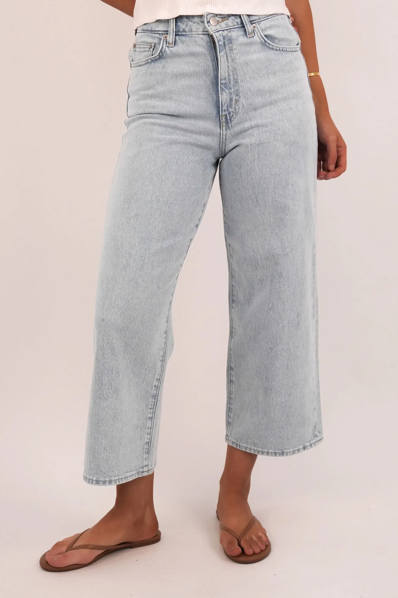 Hi Wide Crop Jean Mirage Blue Outdoor Comfort