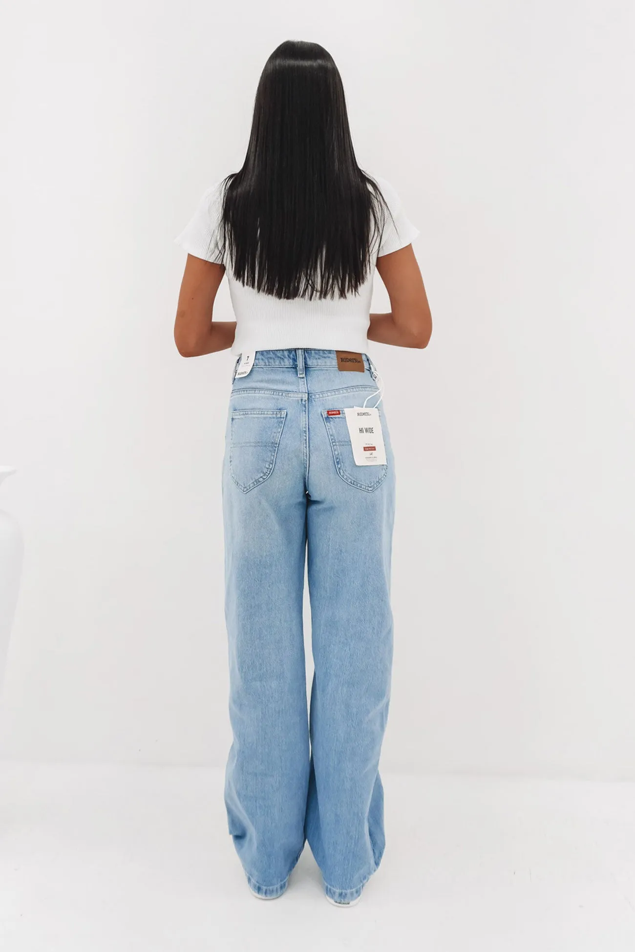 Hi Wide Jean Faded Blue Relaxed Aesthetic
