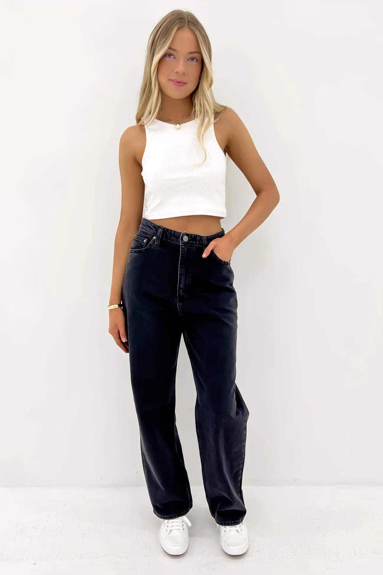 High Baggy Jean Dusted Black Petite Customizable Hem Options Holiday Vibes Athlete Fit