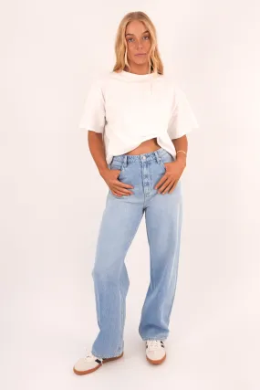 High Baggy Jean Horizon Blue Petite Easy Routine Breathable Minimalist