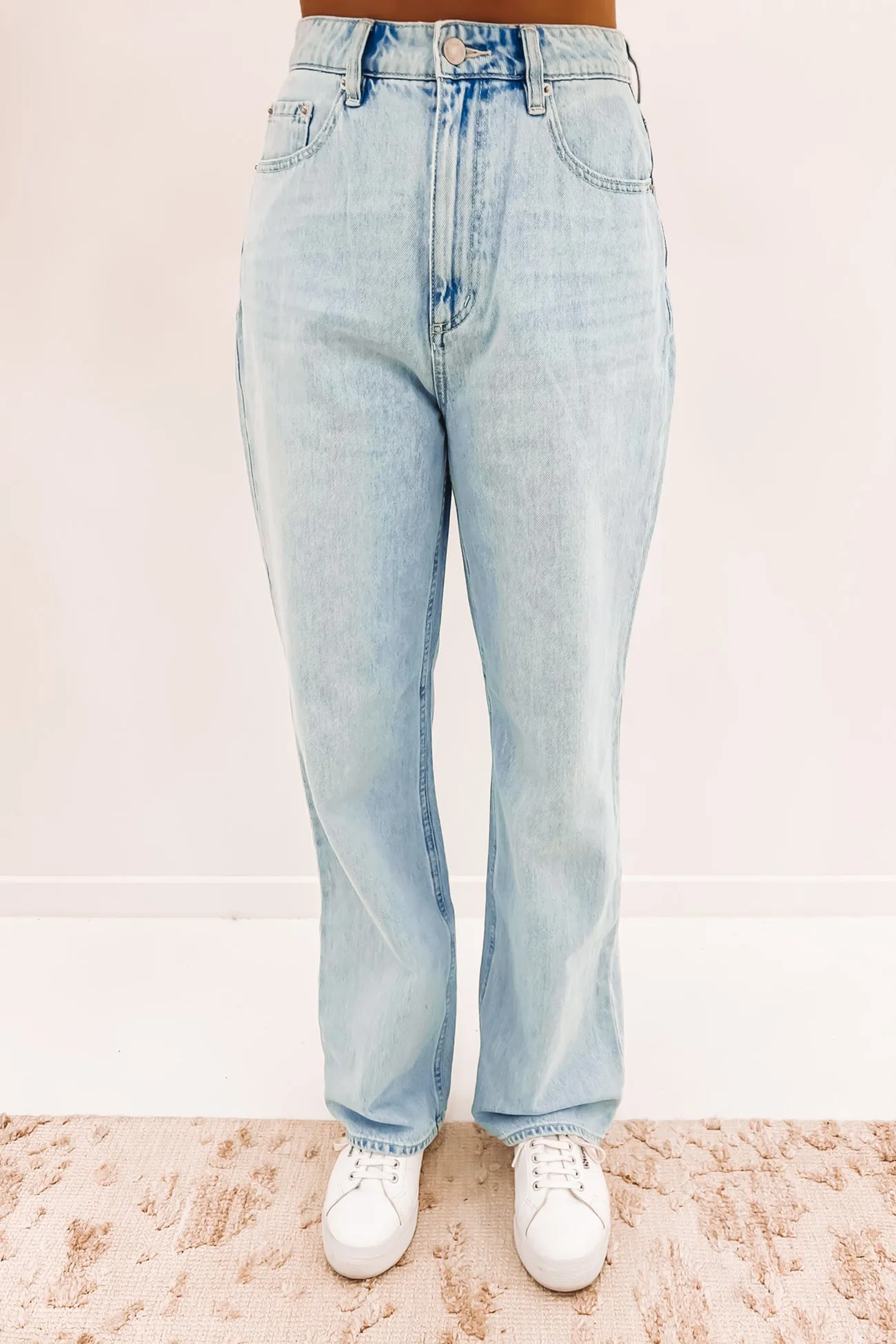 Modern Winter Warmth Loose Balanced Style High Baggy Jean Oxy Stone Blue
