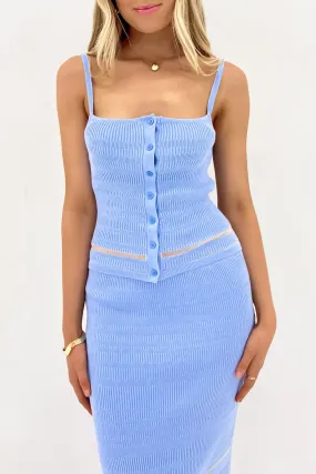 Outdoor Cool sea based Maya Knit Singlet Blue