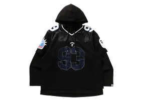 Breathable Lining Bape Multi Logo Layered Sleeves Relaxed Fit Football Jersey Black