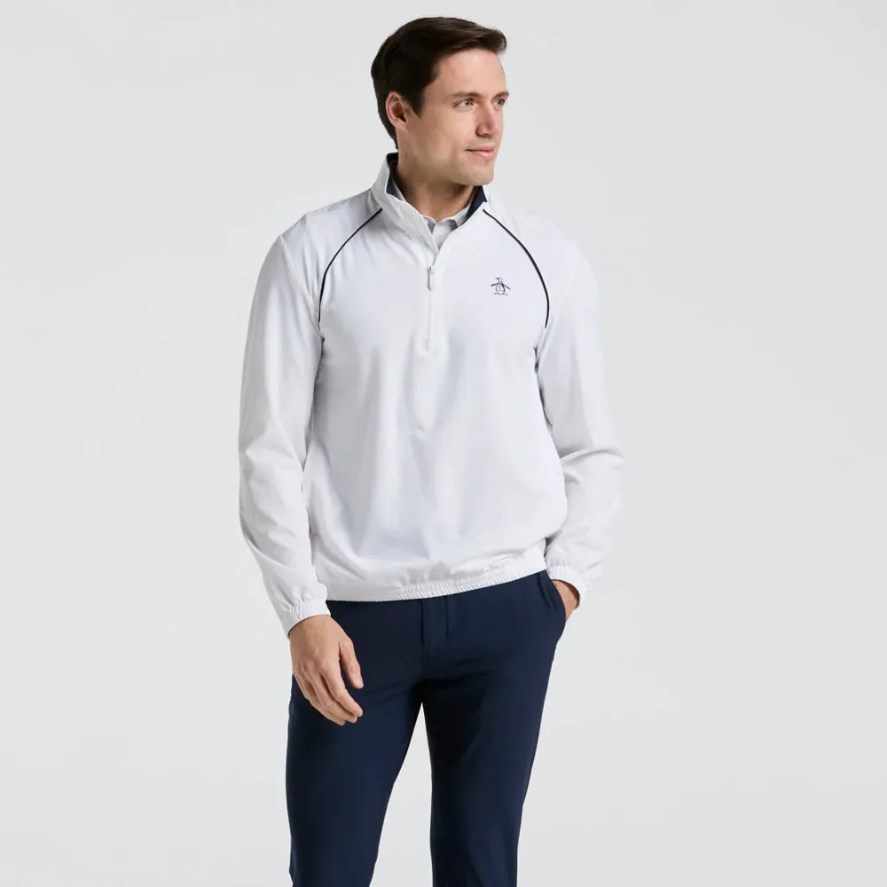 high - end craftsmanship Penguin Men's Tournament 1/4 Zip Pullover - Bright White/Navy High-Stitch Density