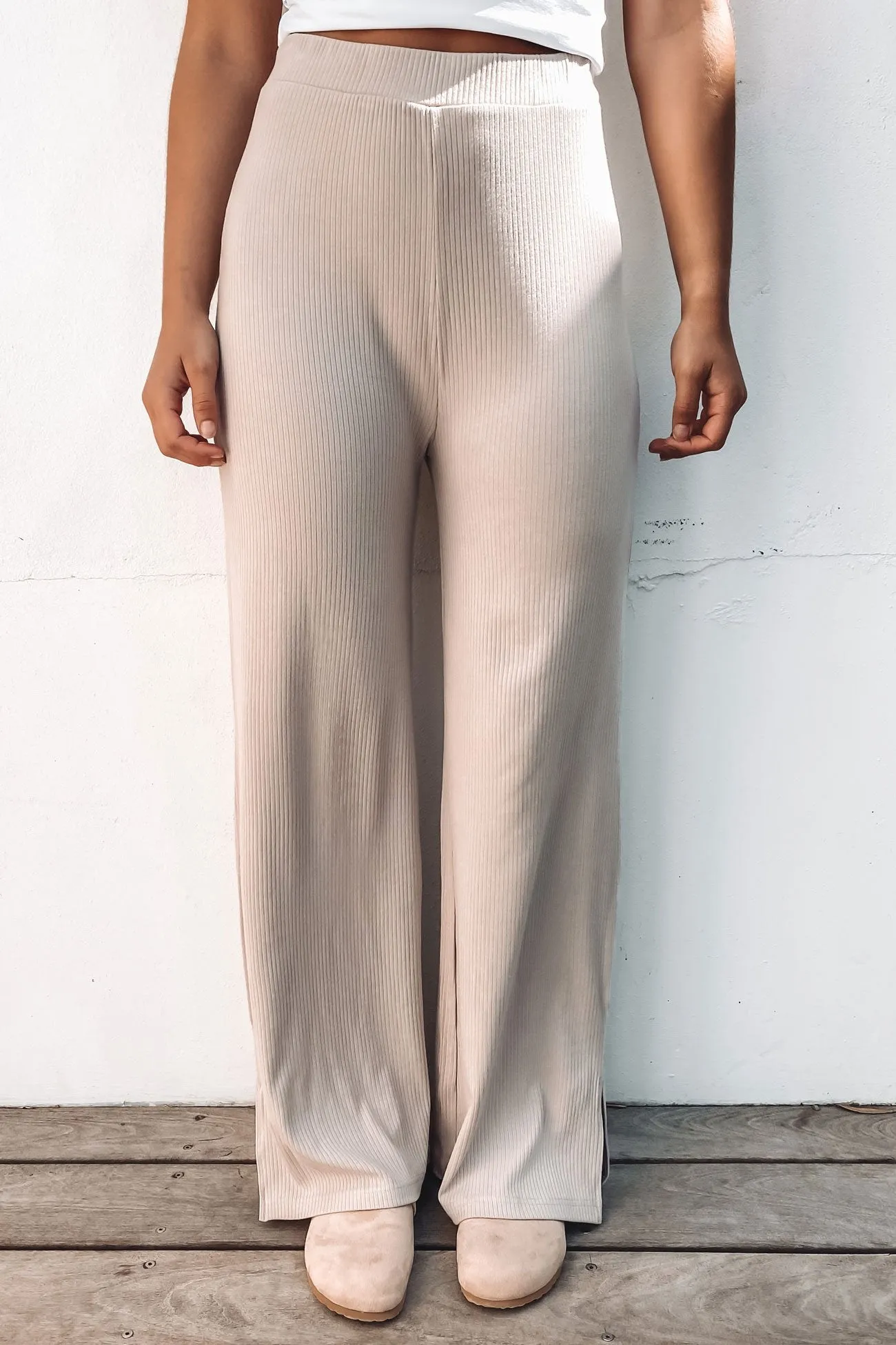 Tylar Lounge Rib Pant Oat Marle AllDayCompression