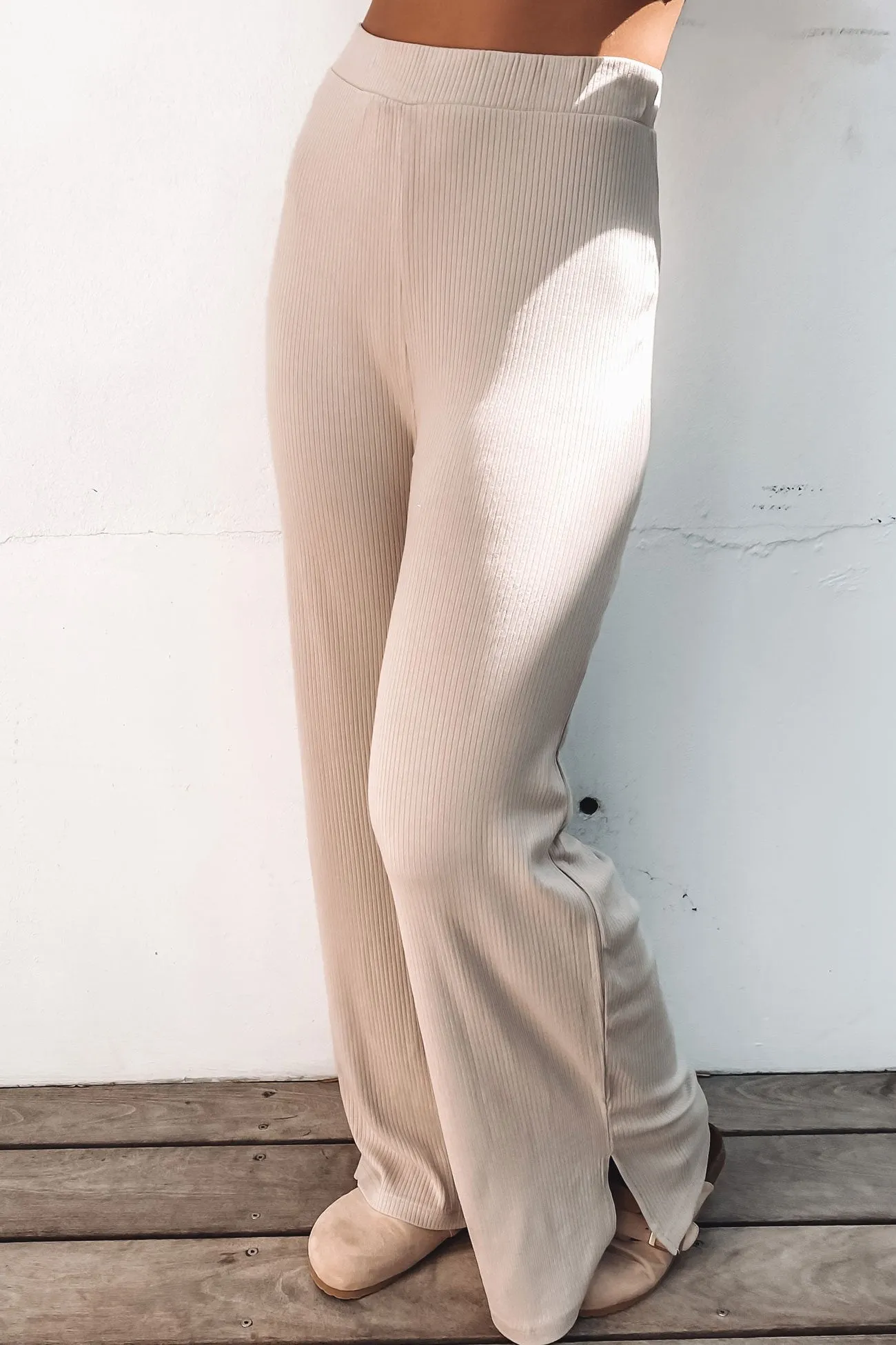 Tylar Lounge Rib Pant Oat Marle Quick Flex