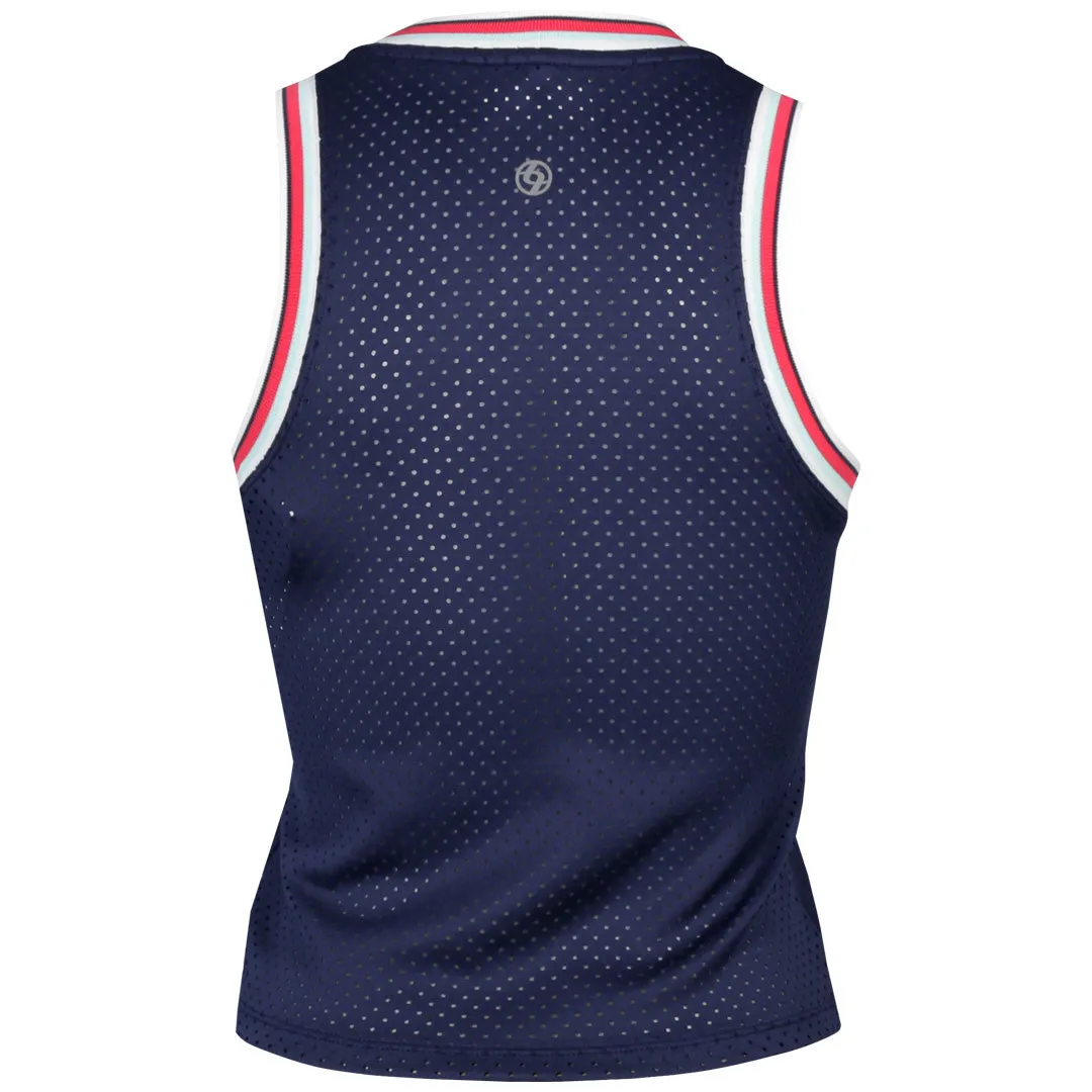Glossy Look High - quality material Lija Women's The One To Beat Varsity Tank - Marine/Multi