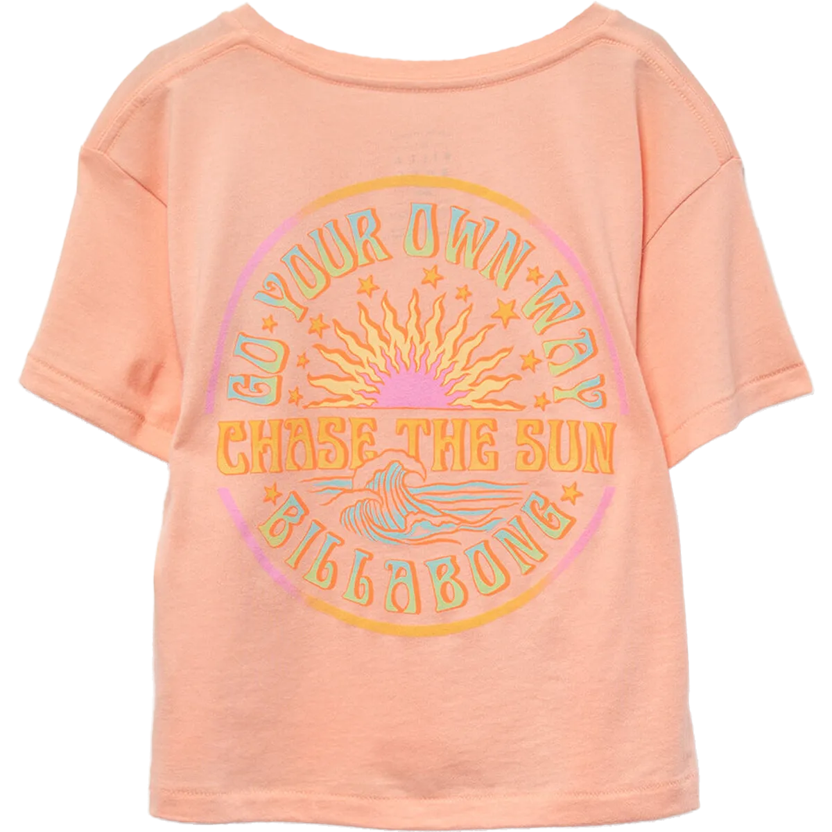 Ribbed Trim Details Youth Chasing Sun Tee