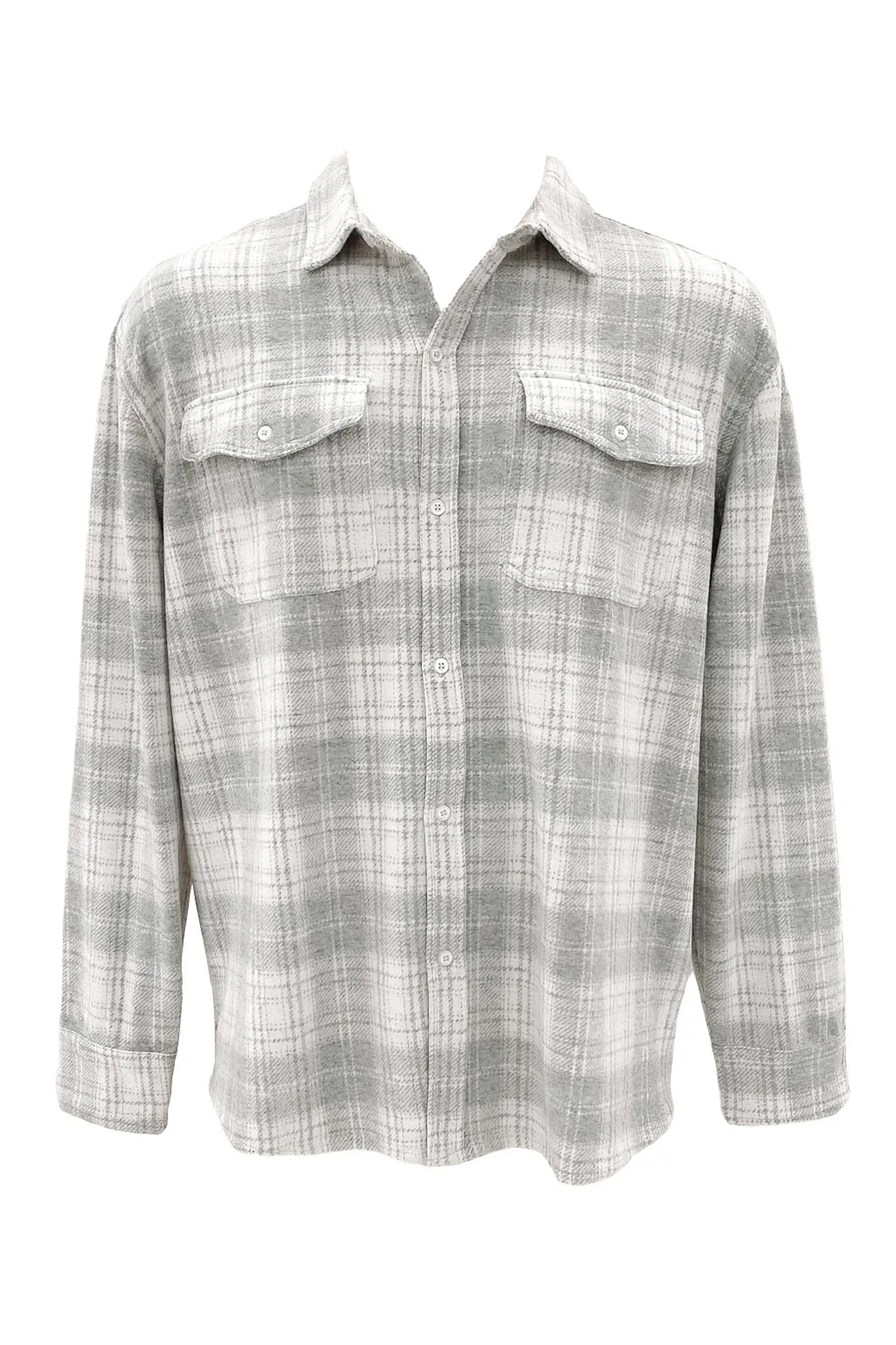 Simmer Check Shirt Grey Clean Edge Trim