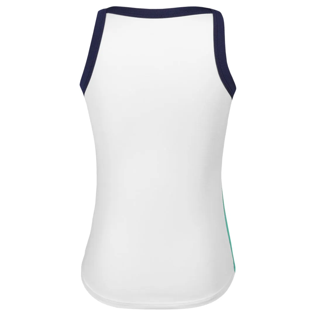 Sofibella Girl's Green Spirit Courtside Tank - White Medium Weight Long Sleeves