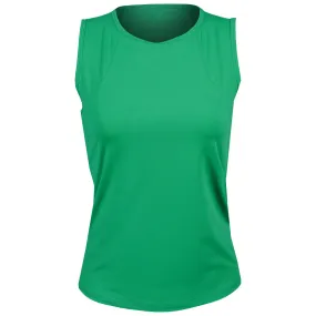 High-waisted Sofibella Women's Green Spirit 23" Tank - Zen Scoop neck