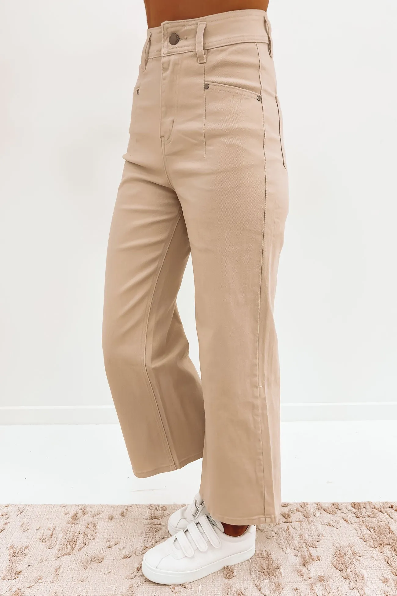 Anti Pilling Textile Layering Piece Hilary Pant Beige
