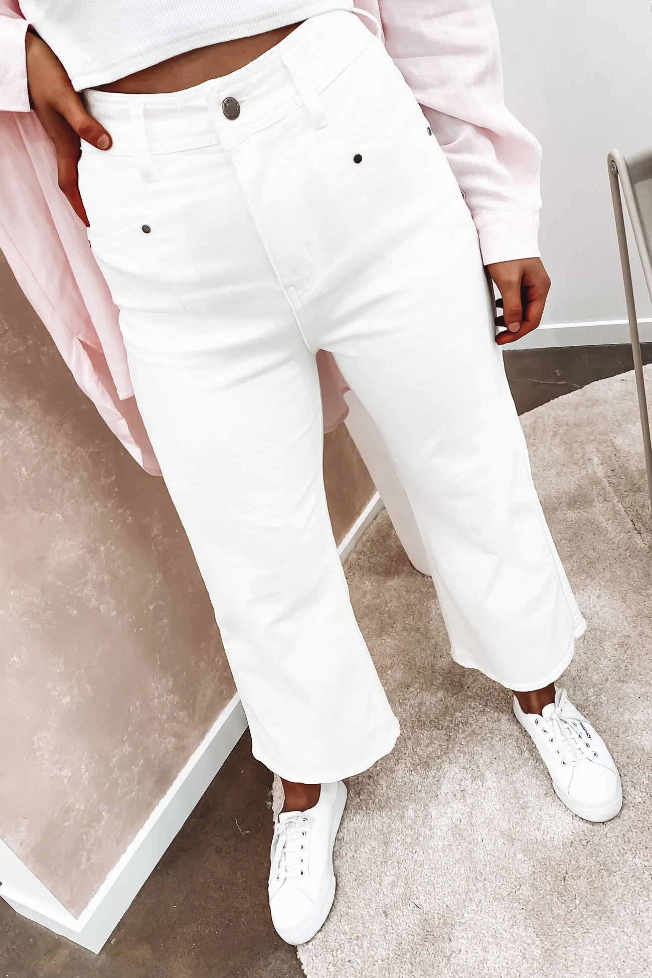 Hilary Pant White Durable Fit