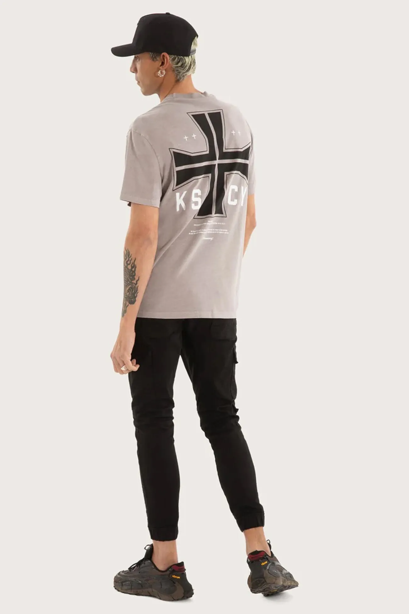 print design Hollow Relaxed Tee Pigment Gull