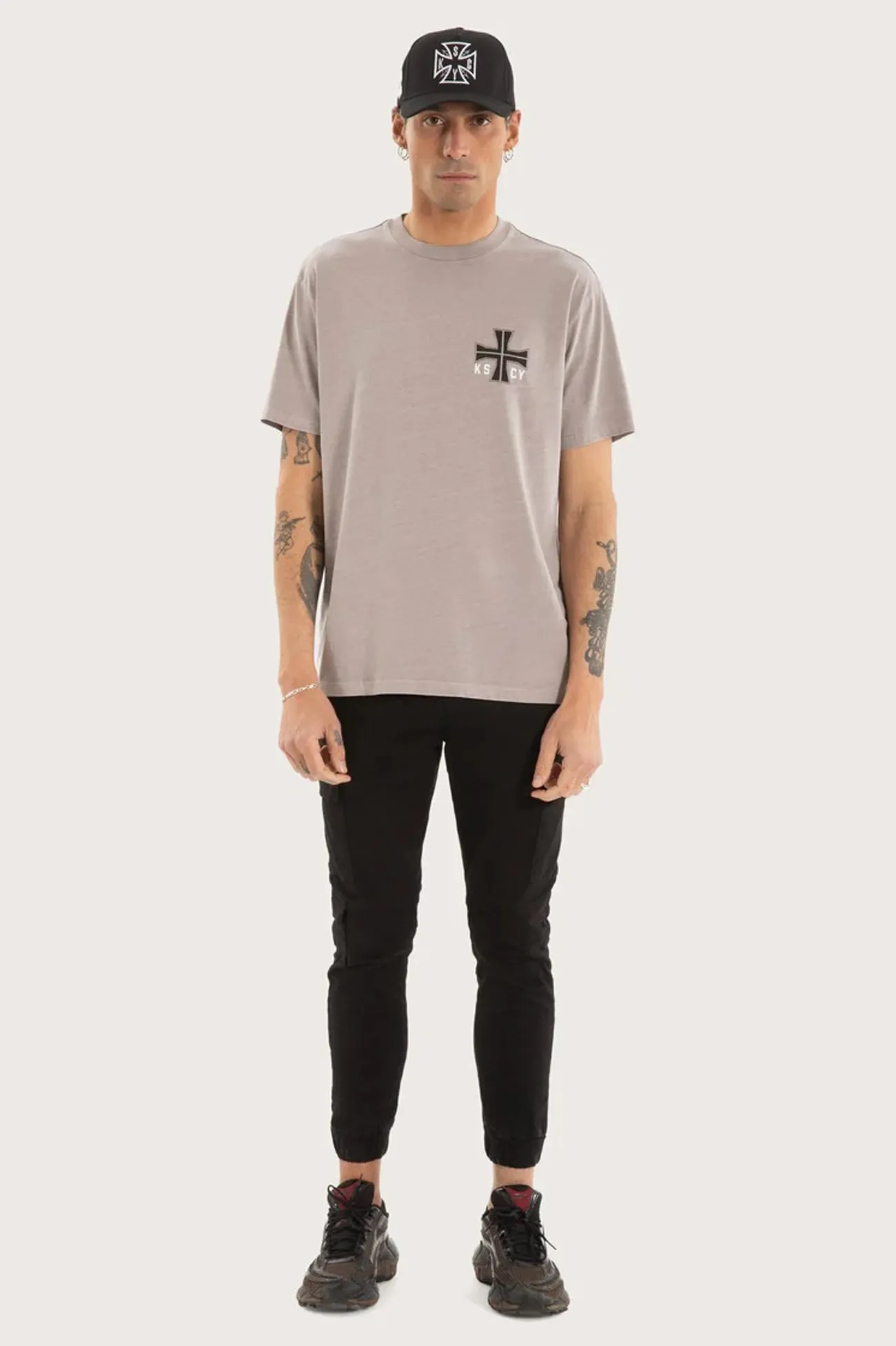 Tight Fit Hollow Relaxed Tee Pigment Gull