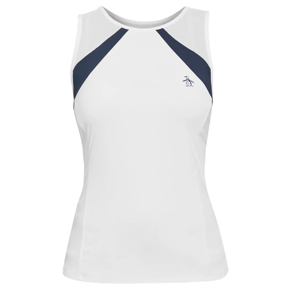Convenient Design Skinny-Leg Hooded Penguin Women's Scoop Neck Color Block Tank - Bright White