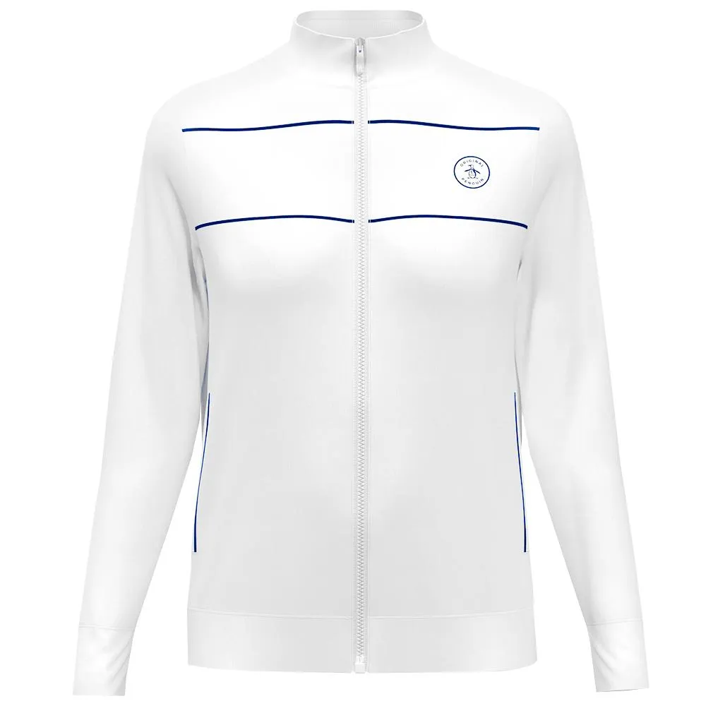 hook - and - loop closure Penguin Women's Core Track Jacket - Bright White Sturdy Build