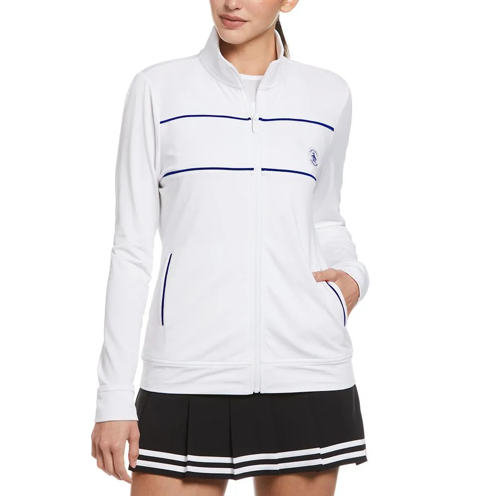 hook - and - loop closure Penguin Women's Core Track Jacket - Bright White Formal Wear
