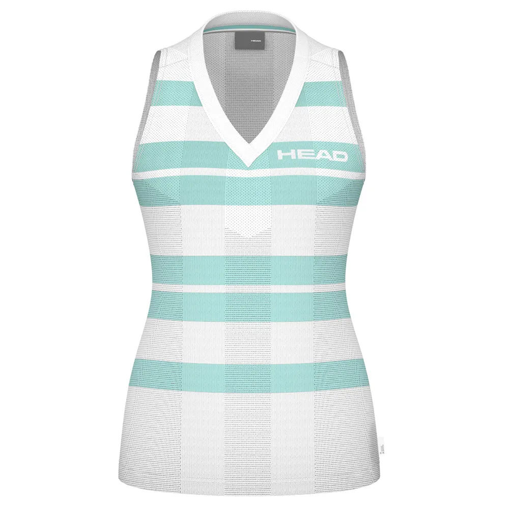 Stylish Anti Pilling Hook And Loop Head Women's Performance Tank - Print Perf/Aqua