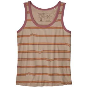 Micro Perforated Fabric Casual Comfort Fit Women's Ridge Rise Stripe Repeat Organic Tank Top