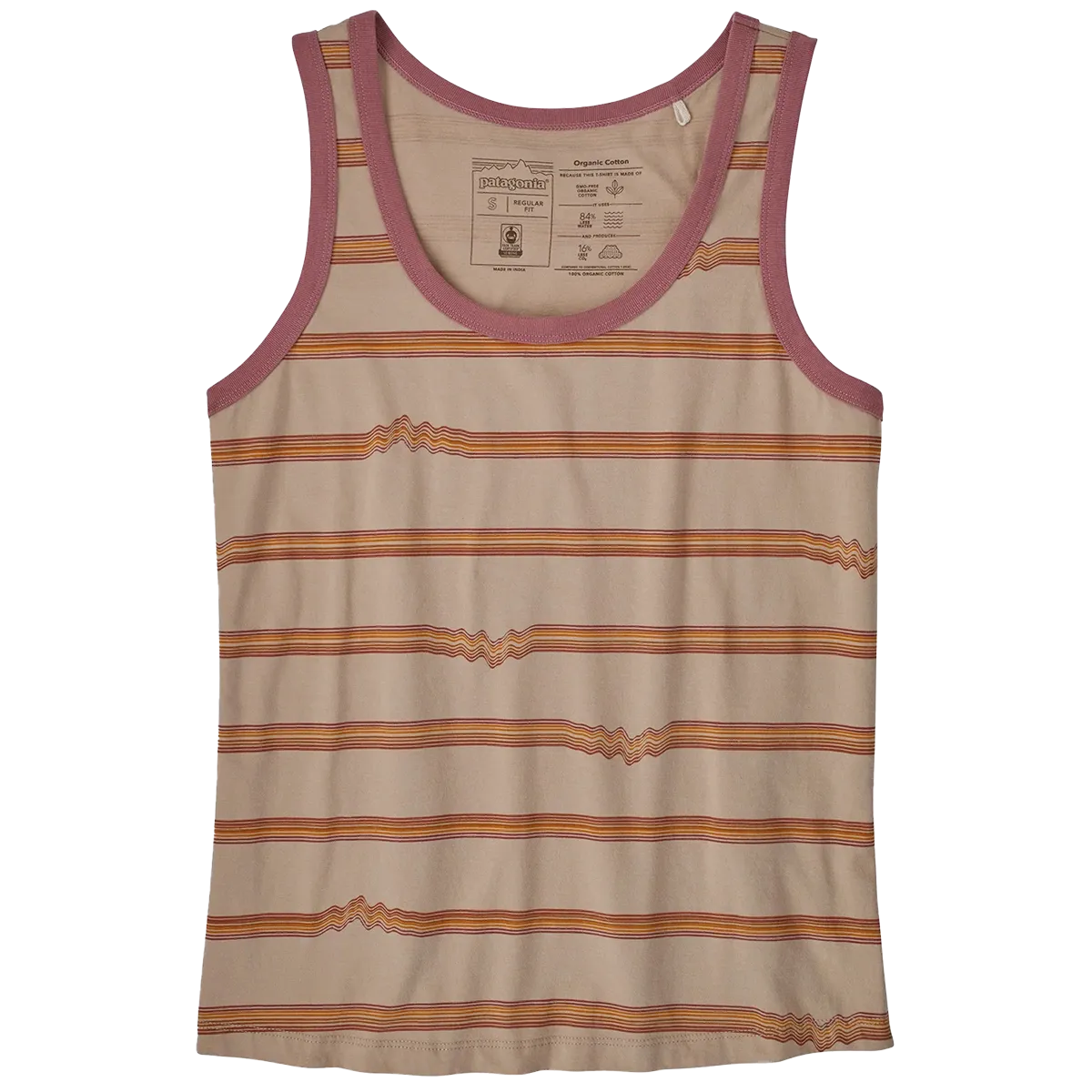 Travel Comfort Style Breathable Mesh Panels Women's Ridge Rise Stripe Repeat Organic Tank Top