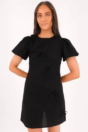 Vintage-Inspired Fashionable Style Lucille Mini Dress Black