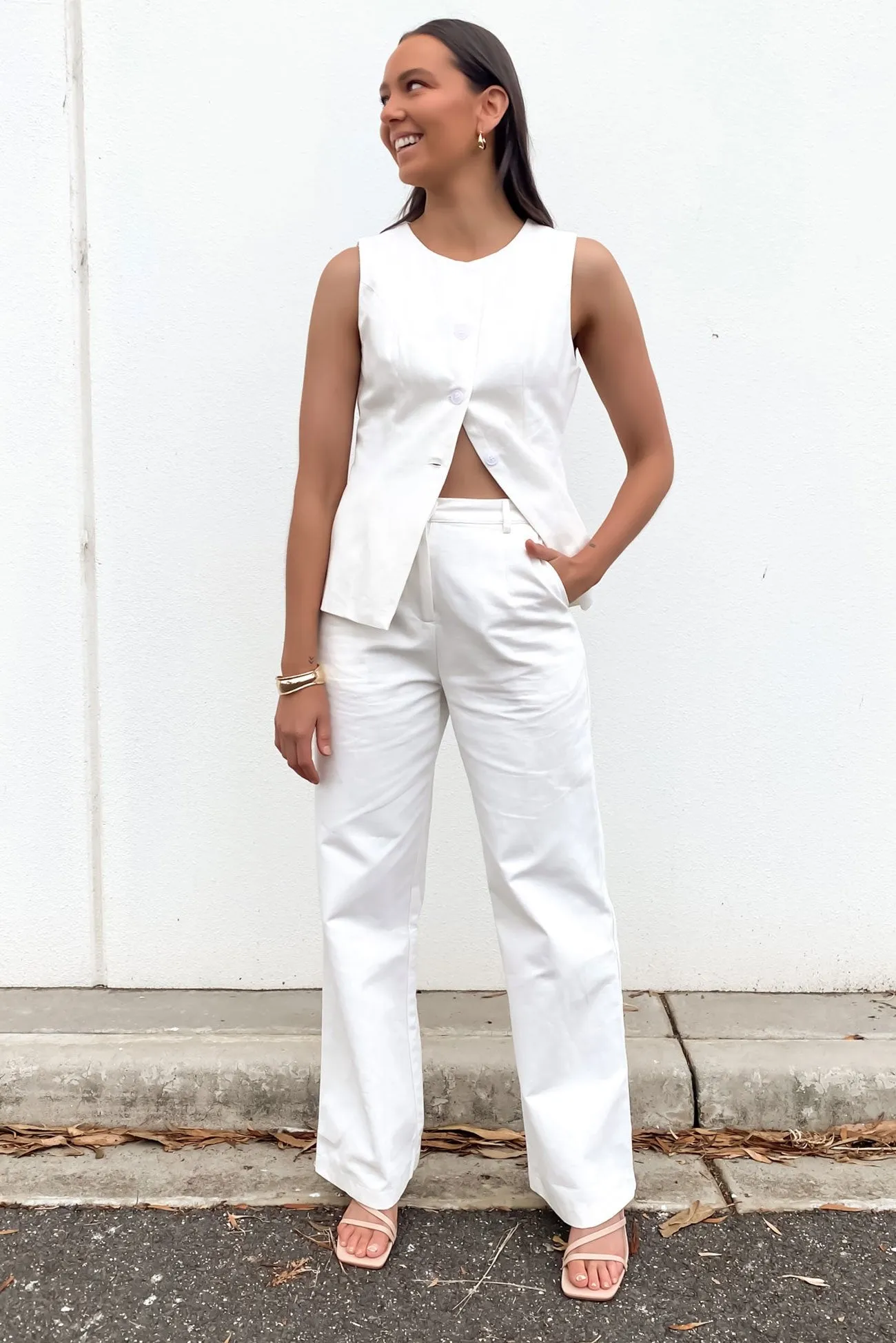 Hugh Pant White WaterRepellent