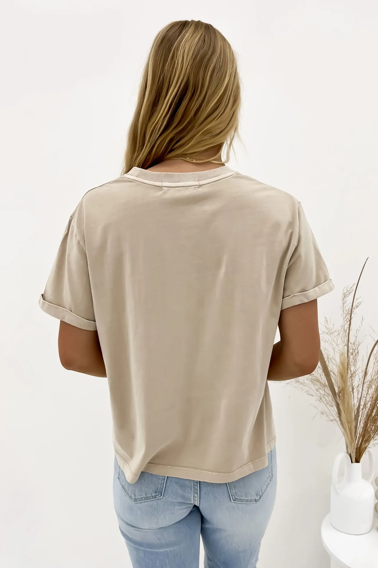 Seam Free Back Huntleigh Oversized Tee Oat