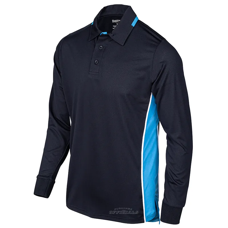 NCAA Softball Navy Men??s Long Sleeve Umpire Shirts Wrinkle Resistant Finish