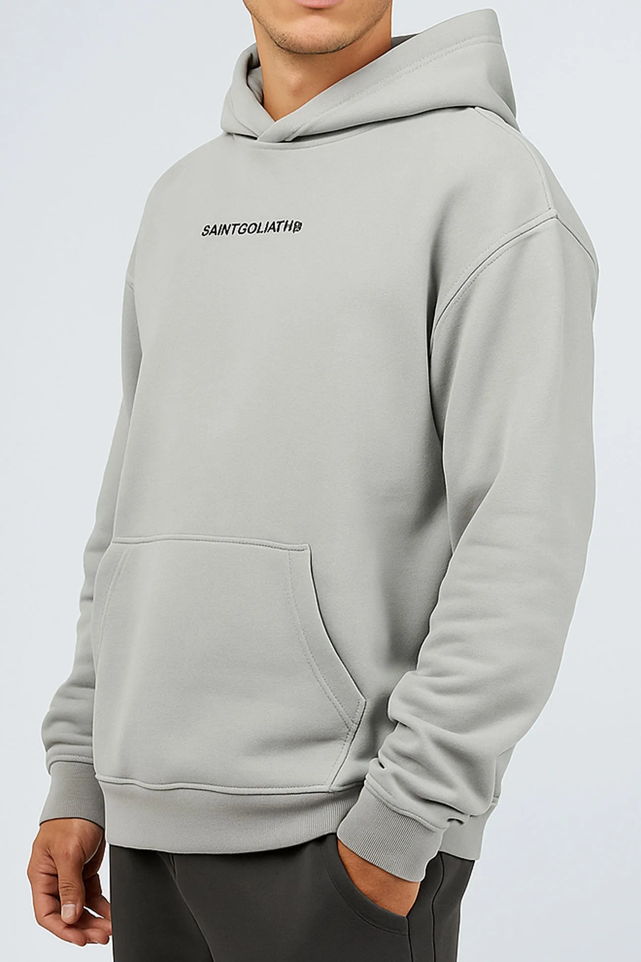 ID Hoodie Grey Quilted Insulation Structured Casual Fit