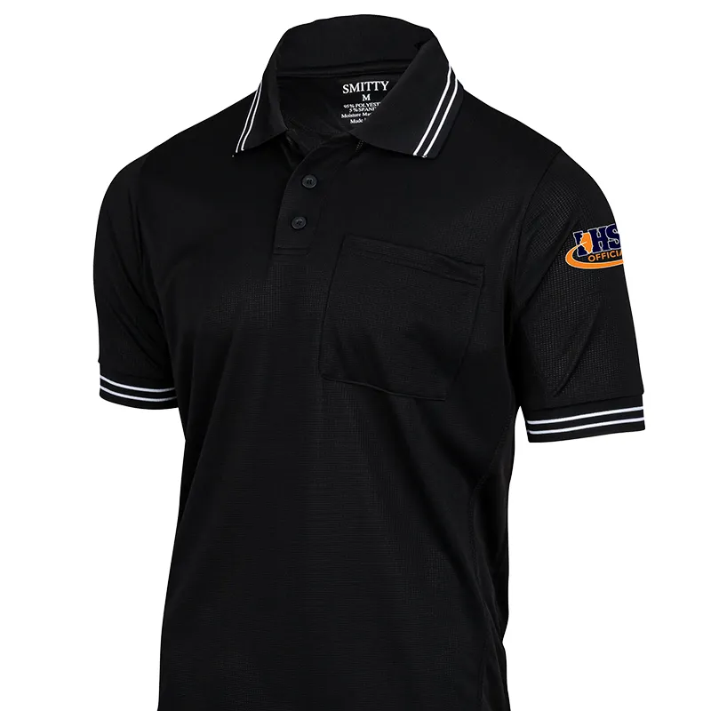 Quick Dry Construction Fade Resistant Illinois Logo Black Umpire Shirts