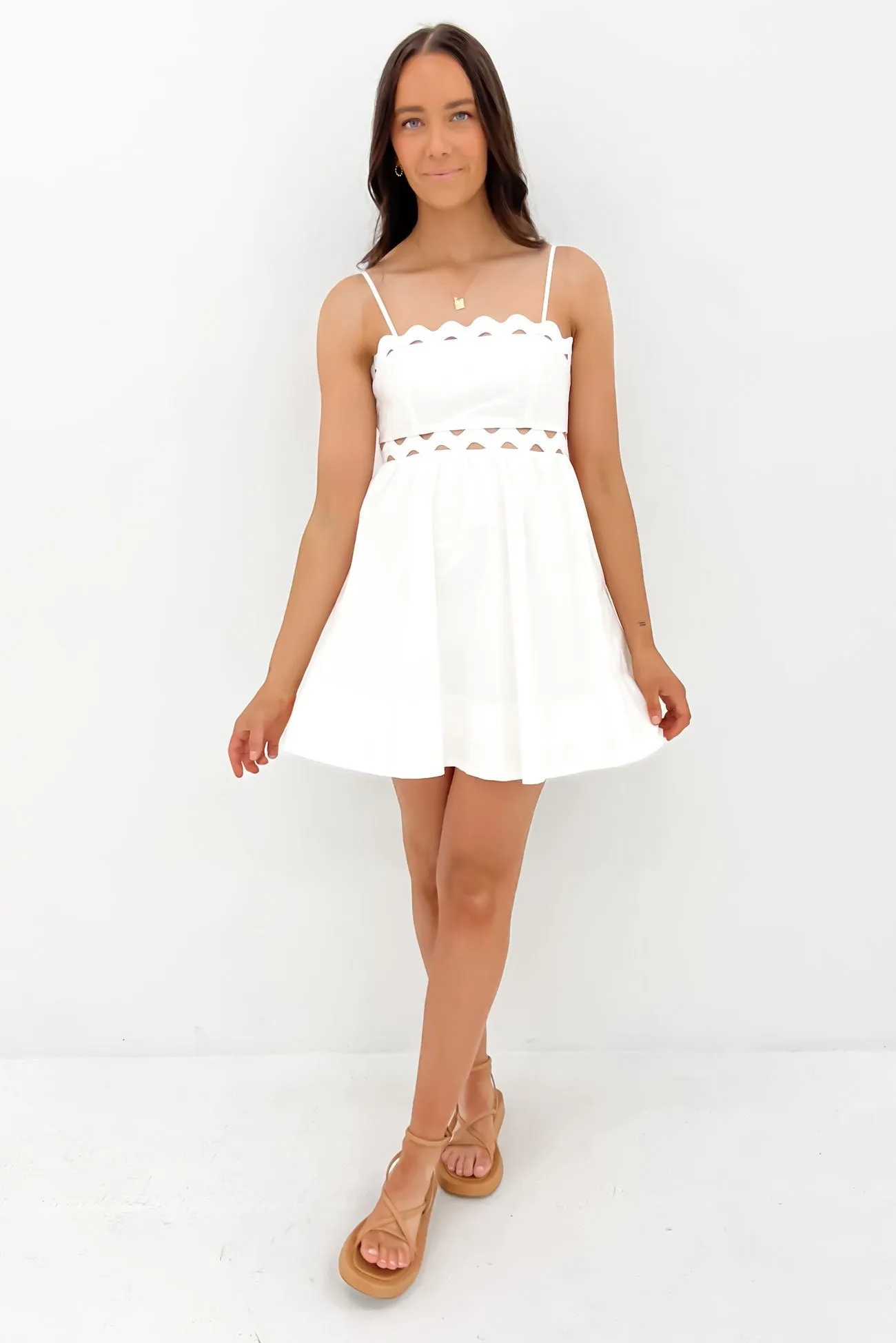 Indigo Mini Dress White Fall Go