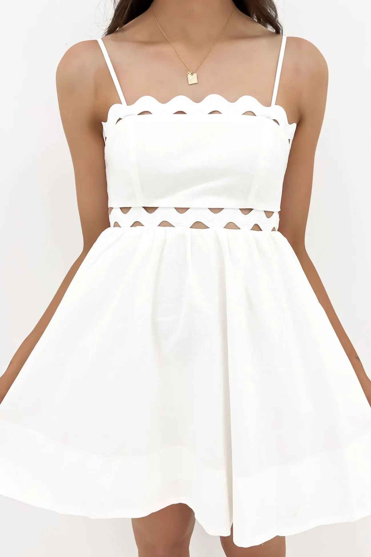 Indigo Mini Dress White Clean Flow Chic Layered Wear