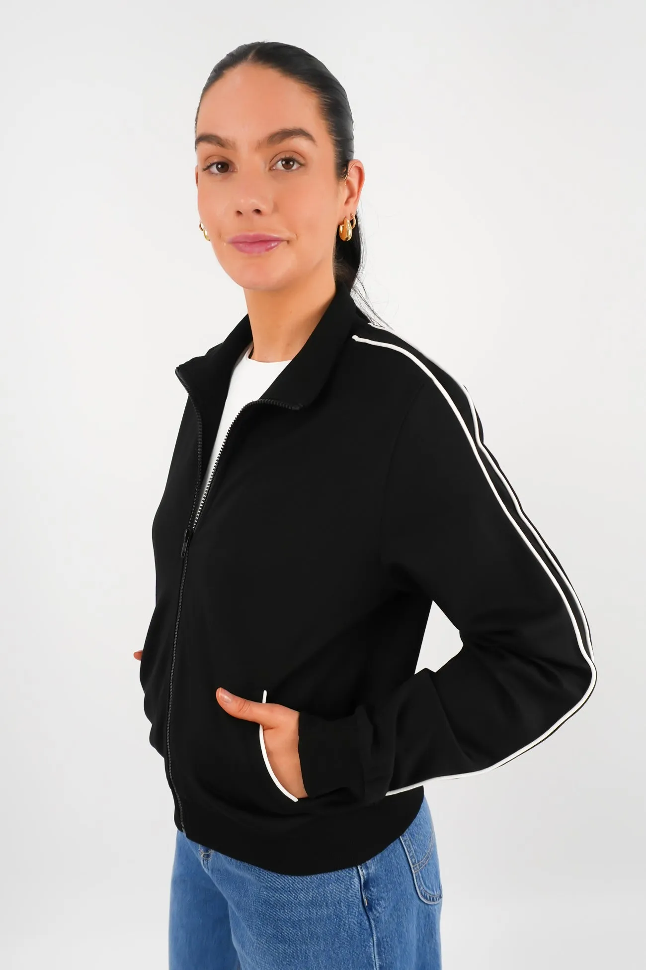 TearResistantOuter Adjustable Hem Cords Indy Jacket Black