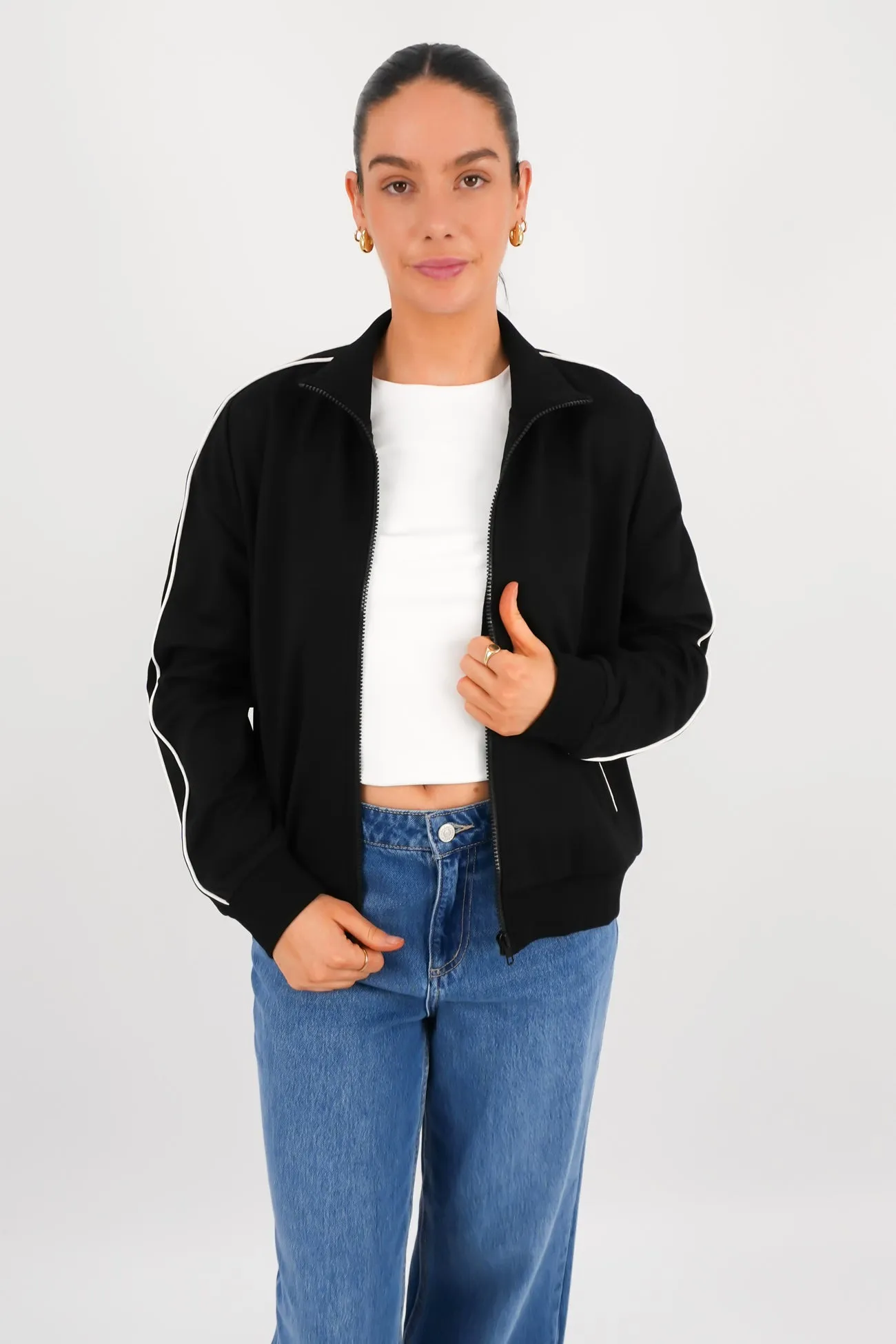 Button Closure Indy Jacket Black