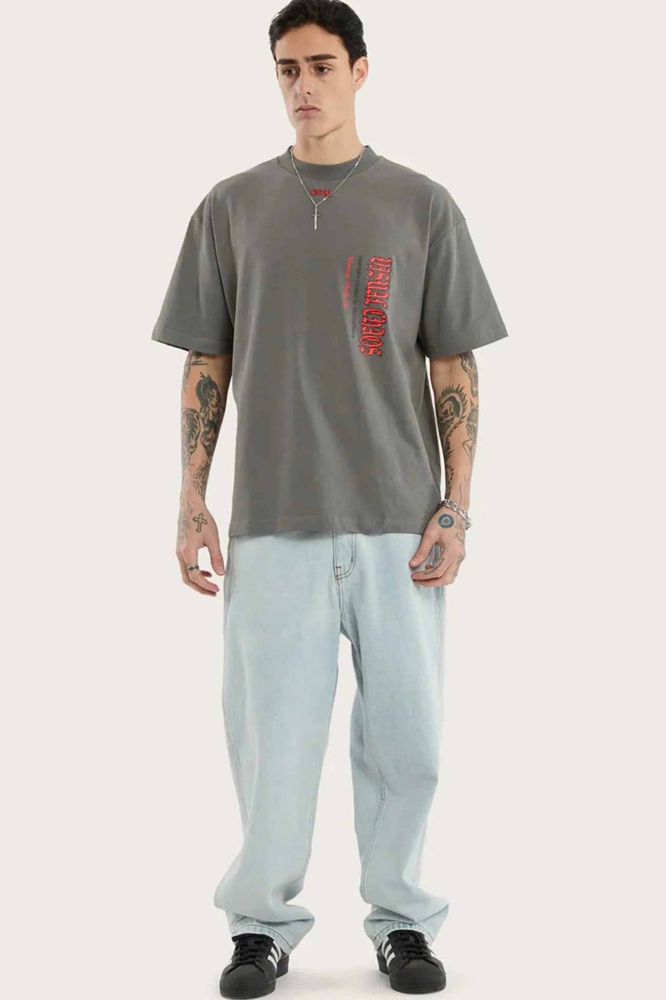 Infinite Street Tee Charcoal Tagless Neckline RelaxedFit