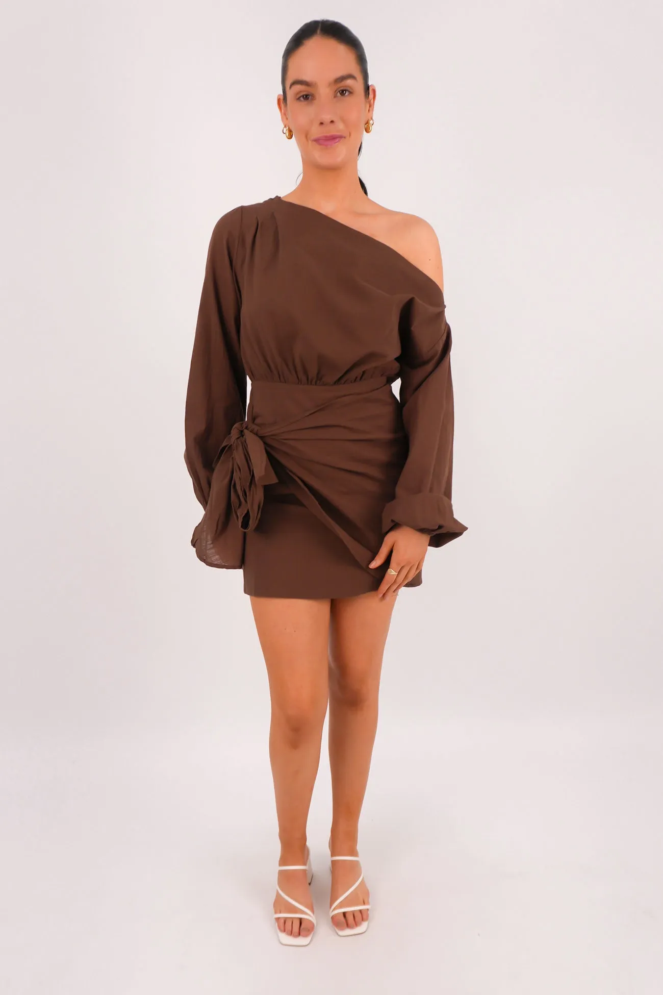Contemporary Style Oscar Mini Dress Choc