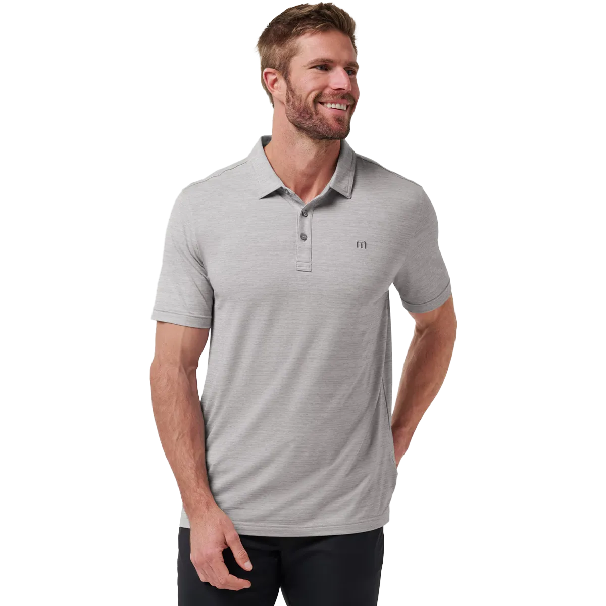 Compression Fit Technology AbrasionResistant Fabric Men's Heater Polo