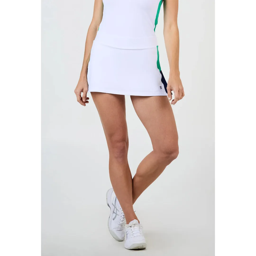 button detail Insulating Sofibella Women's Green Spirit 13" Skort - White