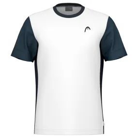 Embroidered elegant design Head Boys Slice T-Shirt - White/Navy