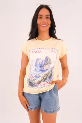 Italia Tee Butter Quick Fit Relax Style Trend