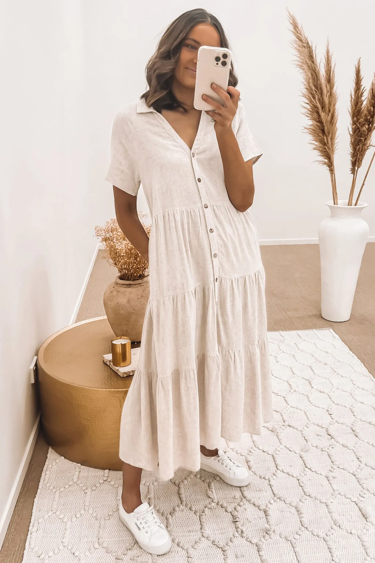 Light Elegance Little Paradise Midi Dress Beige