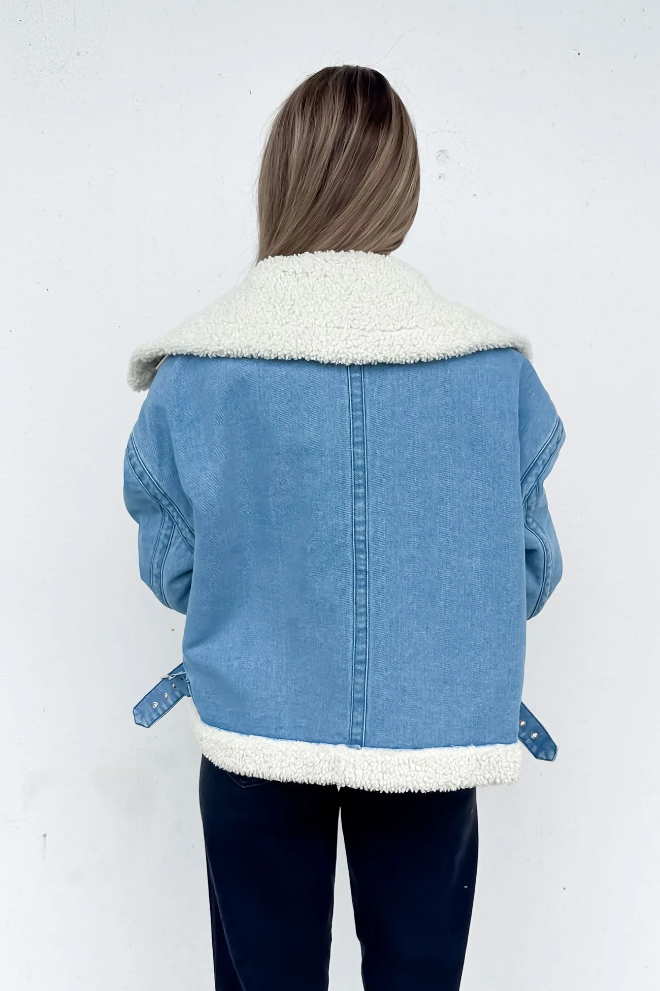 Izzy Denim Sherpa Jacket Blue Comfy Layers