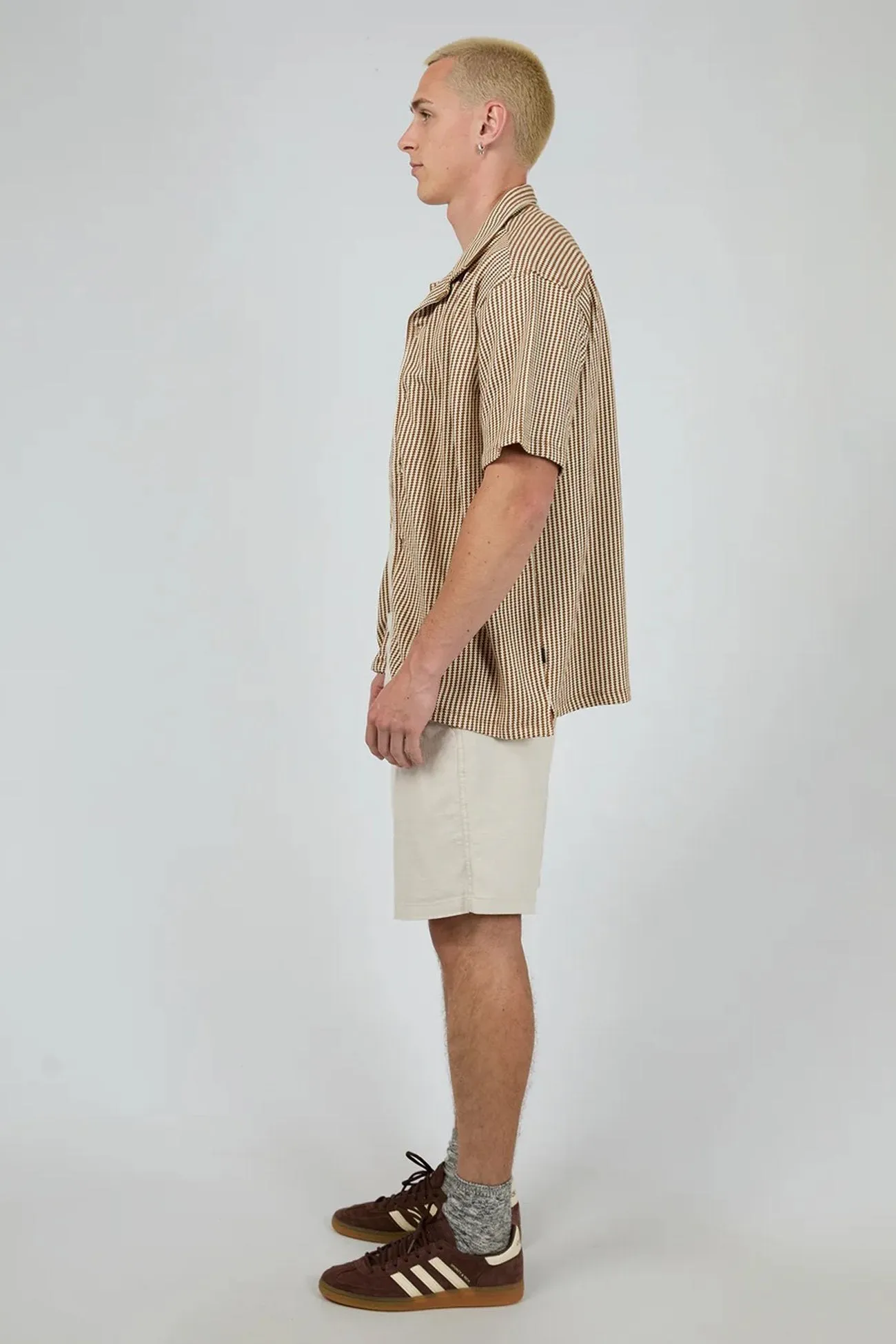 Soft Texture Jackson Short Sleeve Shirt Brown