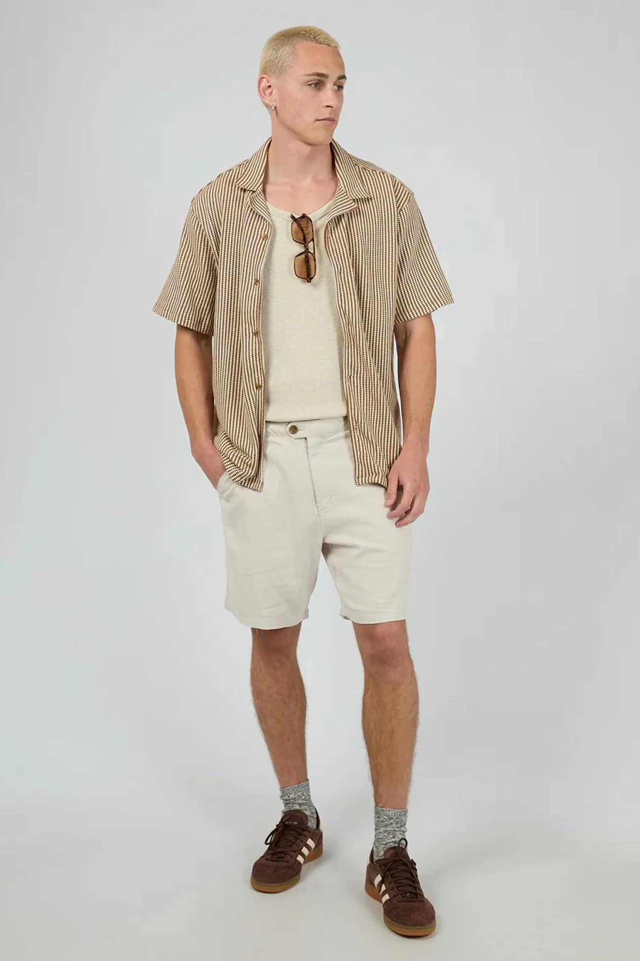 Dinner Date Jackson Short Sleeve Shirt Brown