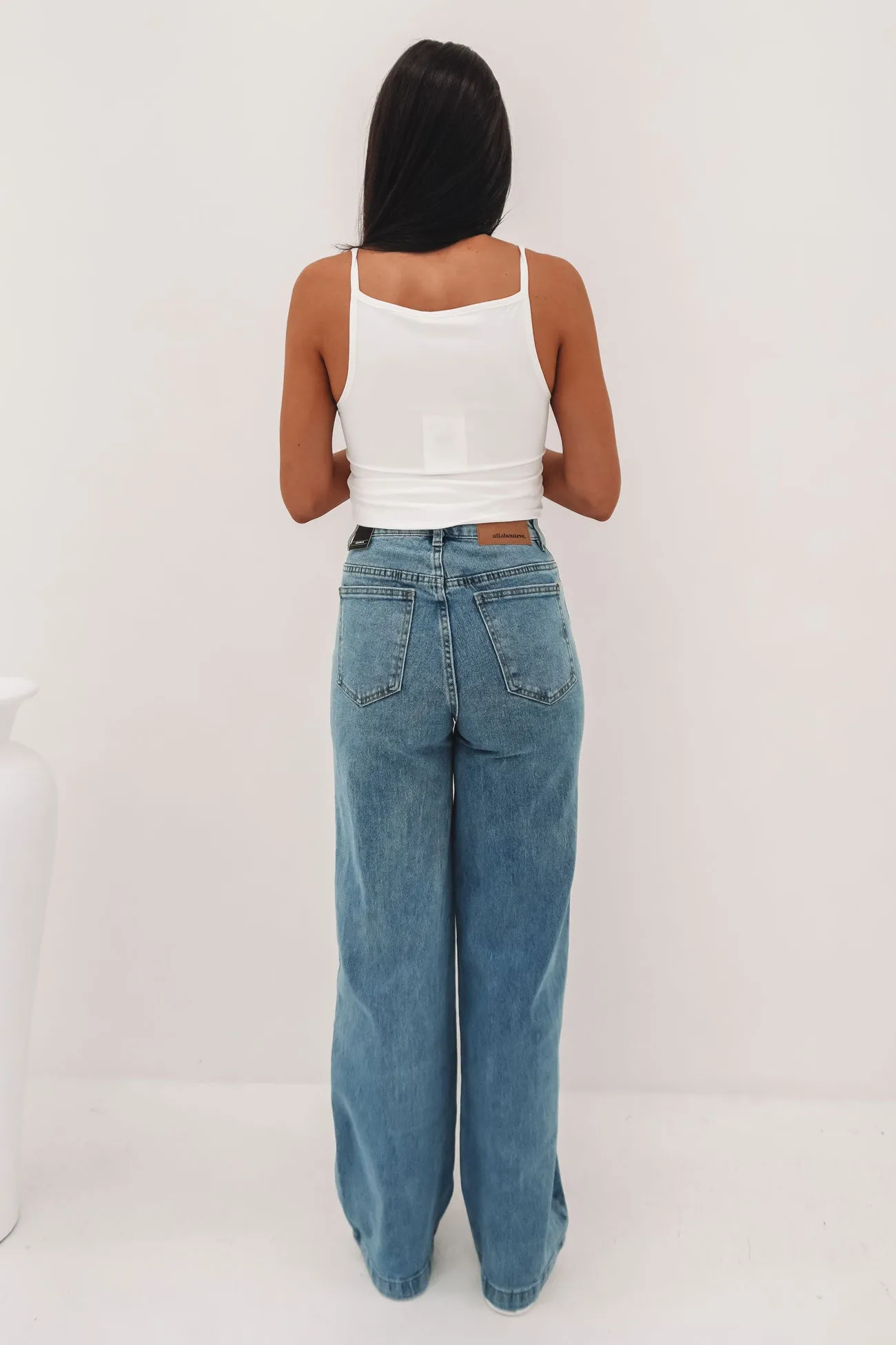 Simple Style Jacqui Wide Leg Jean Light Blue