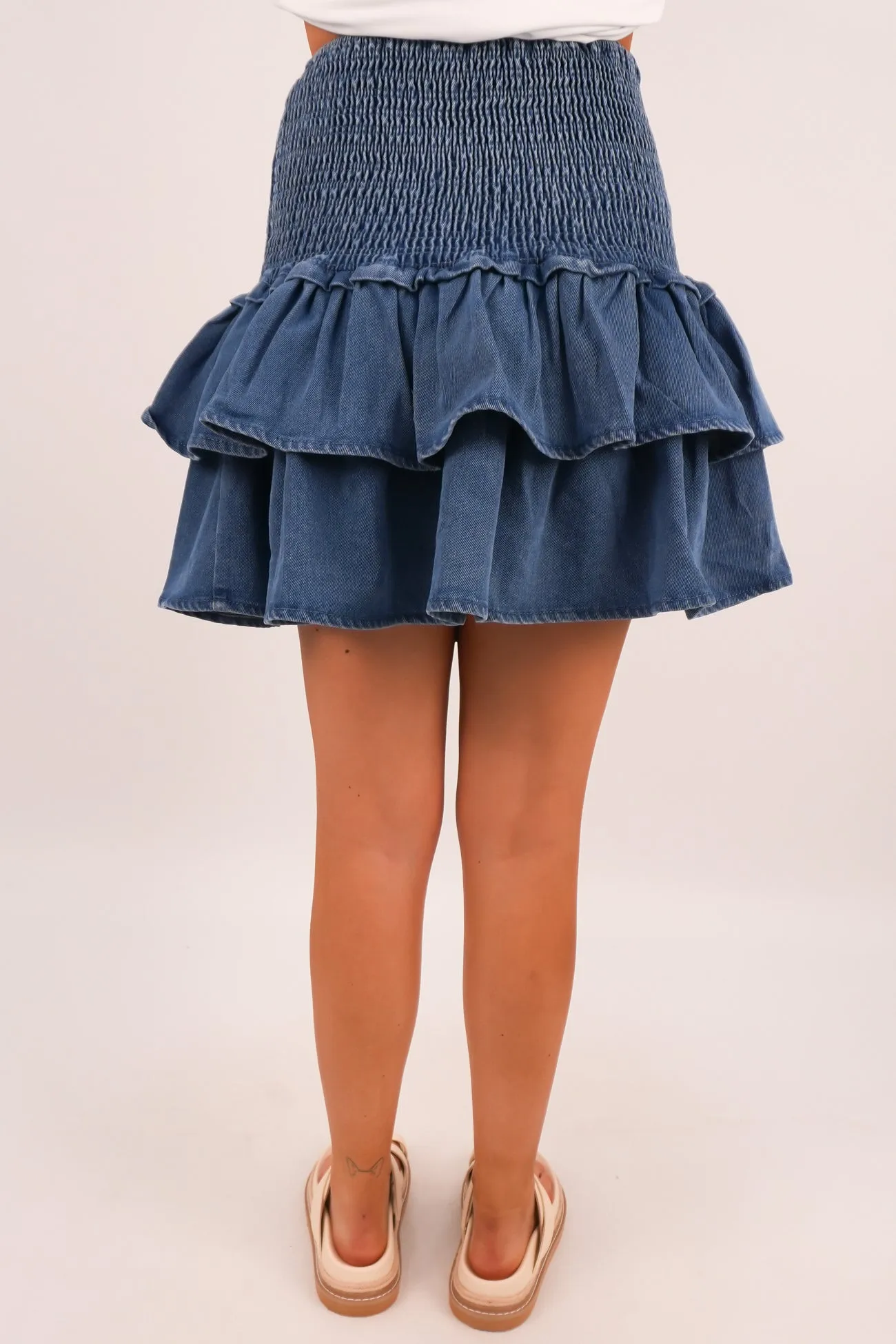 Shopping Trip Jane Denim Mini Skirt Blue