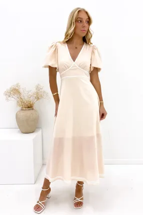 Sleek Vibe Jasmin Midi Dress Beige